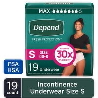 Depend Fresh Protection Incontinence Underwear for Women, Maximum Absorbency, 19 Each