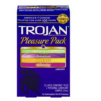 Trojan  Pleasure Pack Latex Condoms, 12 Each