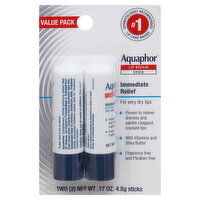 Aquaphor Lip Repair Stick, Value Pack, 2 Each