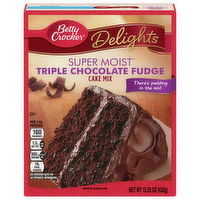 Betty Crocker Delights Cake Mix, Triple Chocolate Fudge, Super Moist, 15.25 Ounce