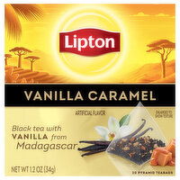 Lipton Black Tea, with Vanilla from Madagascar, Vanilla Caramel, Pyramid Teabags, 20 Each