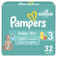 Pampers Baby Dry Baby Dry Size 3 32 Count, 32 Each