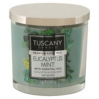 Tuscany Candle Candle, Eucalyptus Mint, Premium Satin Wax, 1 Each