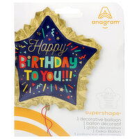 Anagram Supershape Happy Birthday to You Decorative Balloon, 1 Each