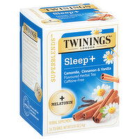 Twinings Superblends Herbal Tea, Sleep +, Caffeine-Free, Camomile, Cinnamon & Vanilla Flavoured, Bags, 0.85 Ounce