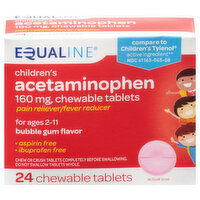 Equaline Acetaminophen, 160 mg, Chewable Tablets, Bubble Gum Flavor, Children's, 24 Each