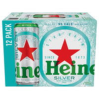 Heineken Beer, Premium Malt Lager, Silver, 12 Pack, 12 Each