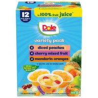 Dole Fruit Bowls Snack, in 100% Fruit Juice, Variety Pack, 12 Each