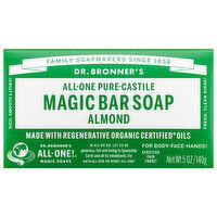 Dr. Bronner's Magic Bar Soap, Pure-Castile, All-One, Almond, 5 Ounce