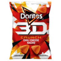 Doritos 3D Crunch Corn Snacks, Chili Cheese Nacho Flavored, 6 Ounce