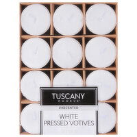 Tuscany Candle Candles, Unscented, White Pressed Votives, 12 Each