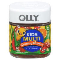 Olly Gummy Worms, Multi, Sour Fruity Punch, Kids, 70 Each