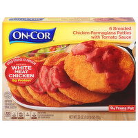 On-Cor Chicken Parmagiana Patties, with Tomato Sauce, Breaded, 6 Each