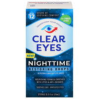 Clear Eyes Eye Drops, Glycerin/Lubricant, Nighttime, 0.5 Fluid ounce