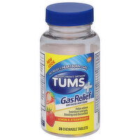 Tums Gas Relief, Chewable Tablets, Lemon & Strawberry, 28 Each