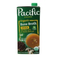 Pacific Foods Chicken Bone Broth With Black Garlic and Shiitake Mushroom, 32 Ounce