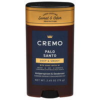 Cremo Deep & Smoky Palo Santo Antiperspirant & Deodorant, 2.65 Ounce