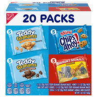 BARNUMS/CHIPS AHOY!/TEDDY GRAHAMS Fun Shapes Variety Pack, Animal Crackers, Grahams Snacks & Cookie Snack Packs, 20 Ounce