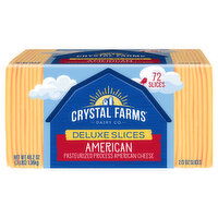 Crystal Farms Slices Cheese, American, Deluxe, 72 Each