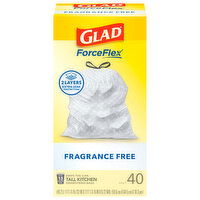 Glad ForceFlex Drawstring Bags, Kitchen, Fragrance Free, 13 Gallon, Tall, 40 Each