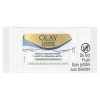 Olay Cleanse Cleanse Makeup Remover Wipes, Fragrance Free, 25 count, 25 Each