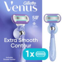 Venus Extra Smooth Contour Women's Razor, 1 Blade Refill + Shower Holder, 1 Each