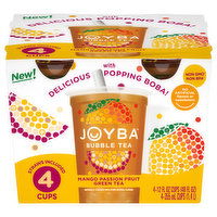 Joyba Bubble Tea, Mango Passion Fruit Green Tea, 4 Each