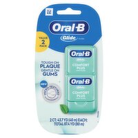 Oral-B Comfort Plus Glide Pro-Health Comfort Plus Dental Floss, Extra Soft, Value 2 Pack (40m Each), 87.4 Yard