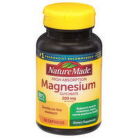 Nature Made Magnesium Glycinate, 200 mg, High Absorption, Capsules, 60 Each