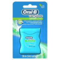 Oral-B Satin Complete Mint SatinFloss, Dental Floss, Comfort Grip, 50m, 54.6 Each