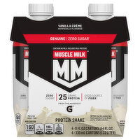Muscle Milk Zero Sugar Genuine Vanilla Creme Protein Shake, 4 Each