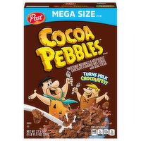 Cocoa Pebbles Cereal, Chocolate Flavored, Mega Size, 27.5 Ounce