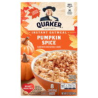 Quaker Pumpkin Spice Instant Oatmeal, 8 Each