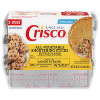 Crisco Shortening Sticks, All-Vegetable, Butter Flavor, 3 Each