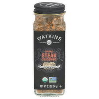 Watkins Seasoning, Organic, Steak, 3.3 Ounce