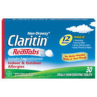 Claritin RediTabs Indoor & Outdoor Allergies, Non-Drowsy, 5 mg, Tablets, 30 Each