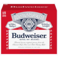 Budweiser Beer, Lager, 15 Each