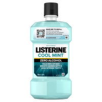 Listerine Mouthwash, Zero Alcohol, Cool Mint, 1.05 Pint