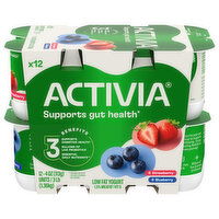 Activia Low Fat Strawberry/Blueberry Yogurt, 12 Each