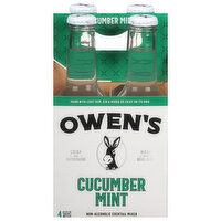 Owen's Cocktail Mixer, Non-Alcoholic, Cucumber Mint, 4 Each