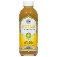 GT's Synergy Kombucha, Raw, Golden Pineapple, 16 Fluid ounce