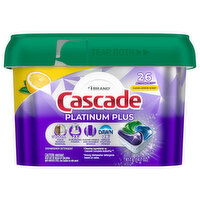Cascade Platinum Plus ActionPacs Clean Lemon Scent Dishwasher Detergent, 26 Each