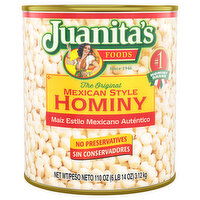 Juanita's Foods Hominy, The Original, Mexican Style, 110 Ounce