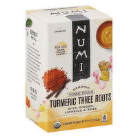 Numi Herbal Teasan, Organic, Turmeric Three Roots, Tea Bags, 12 Each