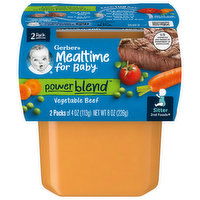 Gerber Mealtime for Baby Vegetable Beef, Powerblend, Sitter 2nd Foods, 2 Pack, 2 Each