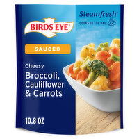 Birds Eye Steamfresh Sauced Cheesy Broccoli, Cauliflower & Carrots, Frozen Vegetables, 10.8 Ounce