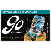 Go Brewing Brew, Non-Alcoholic, Sunshine State Tropical IPA with Mango & Peach, 6 Each