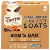 Bob's Red Mill Bob's Bar, Peanut Butter Chocolate & Oats, 5 Each