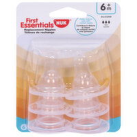 First Essentials Nipples, Replacement, Silicone, Fast, 6 Each