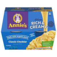 Annie's Shells & Cheese, Classic Cheddar, Deluxe, 4 Each